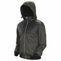 Pioneer Heated Fleece Hoodie Jacket w/ Detachable Hood, Charcoal, 3XL V3210440U-3XL